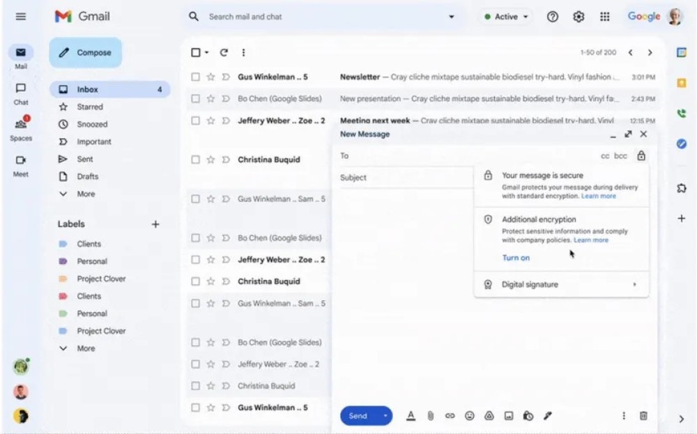 Google Gmail titkosítás