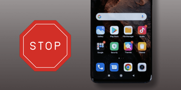 Az okostelefon megállít stop smartphone