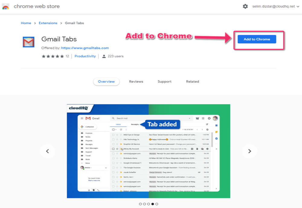 Gmail bővítmény