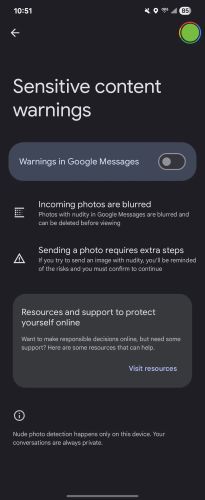 Google Messages Sensitive Content