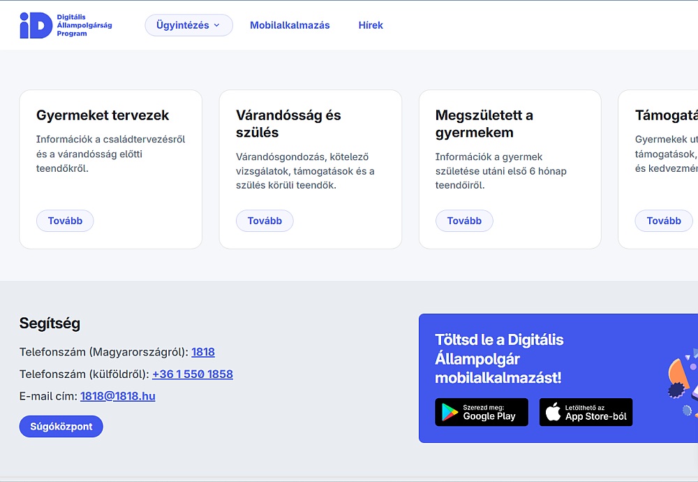 Digitális Állampolgárság weboldal
